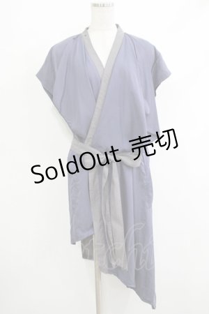 画像: 【SALE】Ozz conte / ロングジレ  ブルーグレー H-25-10-23-1034-OO-TO-KB-ZT258