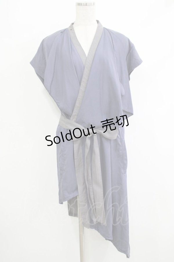 画像1: 【SALE】Ozz conte / ロングジレ  ブルーグレー H-25-10-23-1034-OO-TO-KB-ZT258 (1)