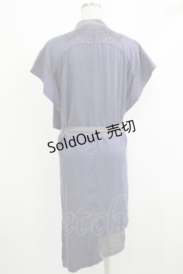 画像3: 【SALE】Ozz conte / ロングジレ  ブルーグレー H-25-10-23-1034-OO-TO-KB-ZT258 (3)