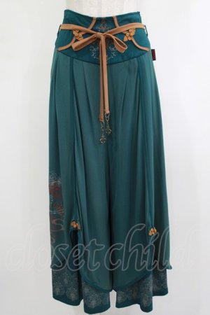 画像: Ozz oneste / 和チャイナワイドパンツ  グリーン H-25-10-23-1035-OO-PA-KB-ZH