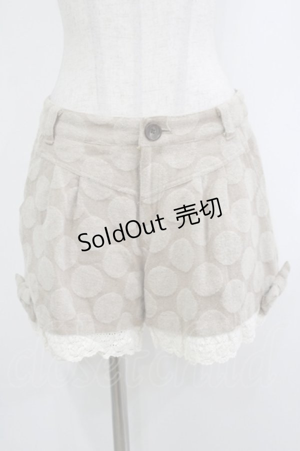 画像1: Emily Temple cute / ドットジャガードウールパンツ  ベージュ H-25-10-23-1041-ET-PA-KB-ZH (1)