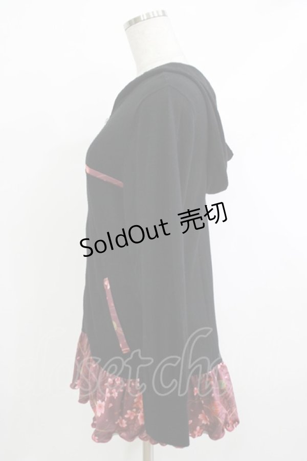 画像2: gouk / 和柄切替パーカー  黒 H-25-10-23-1045-GO-TO-KB-ZH (2)