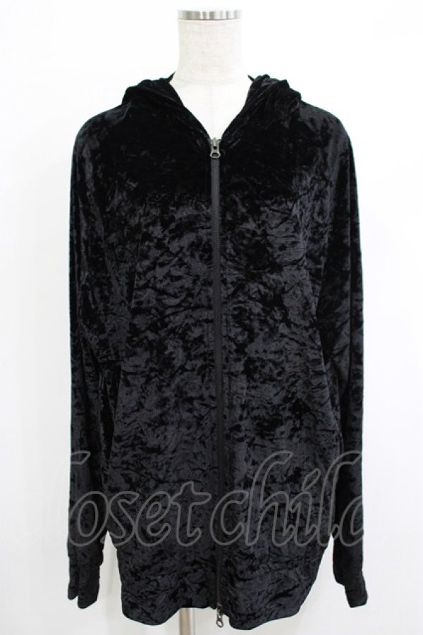 画像1: Deorart / 猫耳フード付きベロアZIPパーカー M 黒 H-25-10-23-1050-PU-TO-KB-ZH (1)