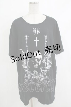 画像: SEX POT ReVeNGe / プリント半袖カットソー  黒 H-25-10-23-1051-SP-TO-KB-ZH