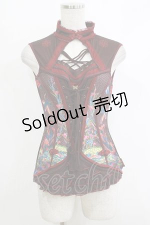 画像: Ozz oneste / レースアップノースリーブトップス  茶 H-25-10-23-1055-OO-TO-KB-ZH