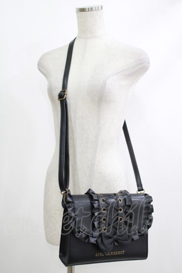 画像1: ATELIER PIERROT / Enchanted Corset Bag  ブラック H-25-10-23-1057-EL-BG-KB-ZH (1)
