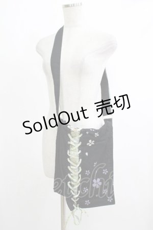 画像: kikou / 和柄編上ショルダーバッグ  黒 H-25-10-23-1060-GO-BG-KB-ZH