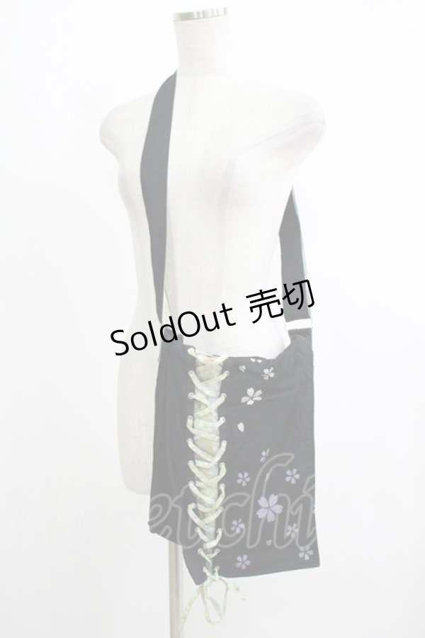 画像1: kikou / 和柄編上ショルダーバッグ  黒 H-25-10-23-1060-GO-BG-KB-ZH (1)