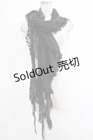 画像: OZZ ANGELO / ストール  黒 H-25-10-23-1061-OO-ZA-KB-ZH