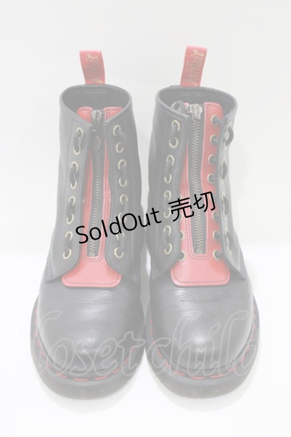 画像1: Dr.Martens （Getta Grip） / YOTR 8 EYE BOOT UK3(約22cm) ブラック×ポピーレッド H-25-10-23-1070-PU-SH-KB-ZH (1)