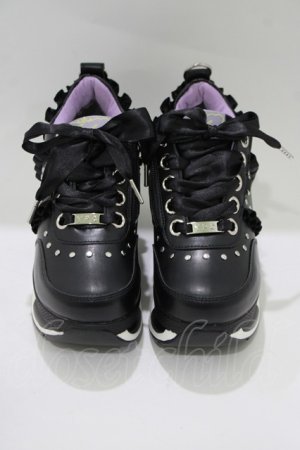 画像: YOSUKE / フリルスニーカー 23.5cm ブラック H-25-10-23-1071-PU-SH-KB-ZH