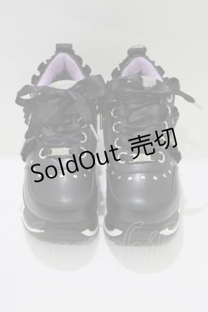 画像: YOSUKE / フリルスニーカー 23.5cm ブラック H-25-10-23-1071-PU-SH-KB-ZH