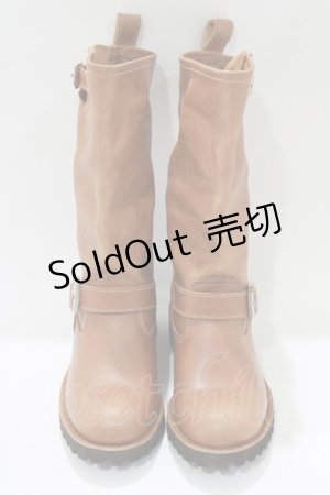 画像: YOSUKE / ミドル丈エンジニアブーツ 22.5cm ブラウン H-25-10-23-1075-PU-SH-KB-ZH