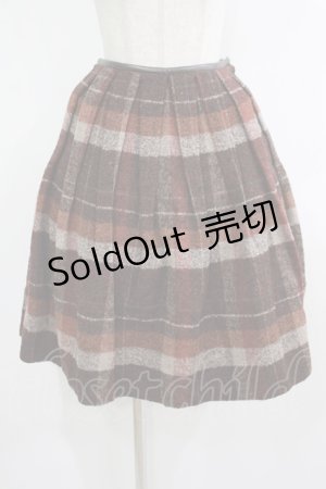 画像: Jane Marple Dans Le Salon / チェックウールスカート  ブラウン H-25-10-23-1009-JM-SK-KB-ZH