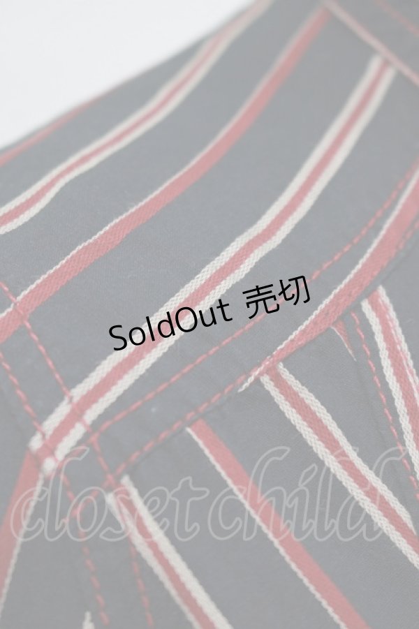 画像4: ALGONQUINS / ストライプフリルシャツワンピース F 黒 H-25-10-23-1014-AL-OP-KB-ZH (4)