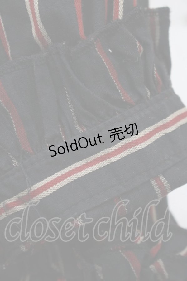 画像6: ALGONQUINS / ストライプフリルシャツワンピース F 黒 H-25-10-23-1014-AL-OP-KB-ZH (6)