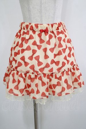 画像: Emily Temple cute / ジョーゼットリボンスカート  アイボリー×レッドリボン H-25-10-23-1020-ET-SK-KB-ZH