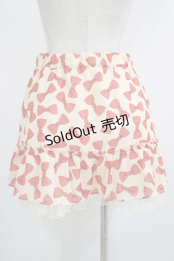 画像3: Emily Temple cute / ジョーゼットリボンスカート  アイボリー×レッドリボン H-25-10-23-1020-ET-SK-KB-ZH (3)