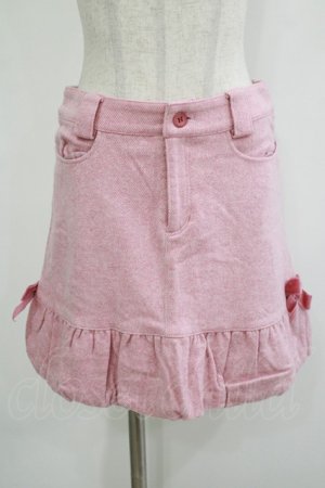 画像: Emily Temple cute / サイドリボンヘリンボーンスカート  ピンク H-25-10-23-1024-ET-SK-KB-ZH