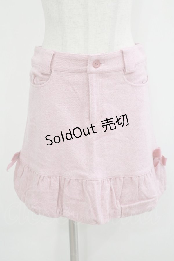 画像1: Emily Temple cute / サイドリボンヘリンボーンスカート  ピンク H-25-10-23-1024-ET-SK-KB-ZH (1)