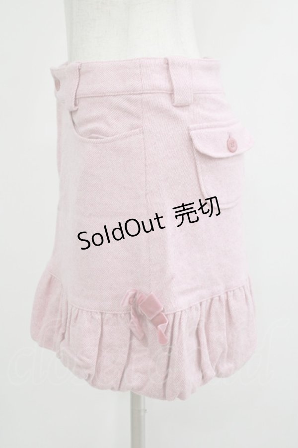 画像2: Emily Temple cute / サイドリボンヘリンボーンスカート  ピンク H-25-10-23-1024-ET-SK-KB-ZH (2)