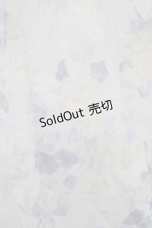 画像3: axes femme / スイートピー柄チュールワンピース M サックス H-25-10-24-1039-AX-OP-NS-ZH (3)