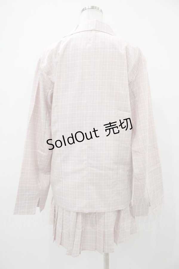 画像2: DearMyLoveRose / ジャケット&プリーツミニスカパンチェック柄セットアップ LL ピンク H-25-10-24-1052-EL-OP-NS-ZH (2)