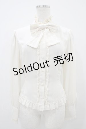 画像: Innocent World / スタンドカラーリボンブラウス M 生成り H-25-10-24-1055-IW-BL-NS-ZH