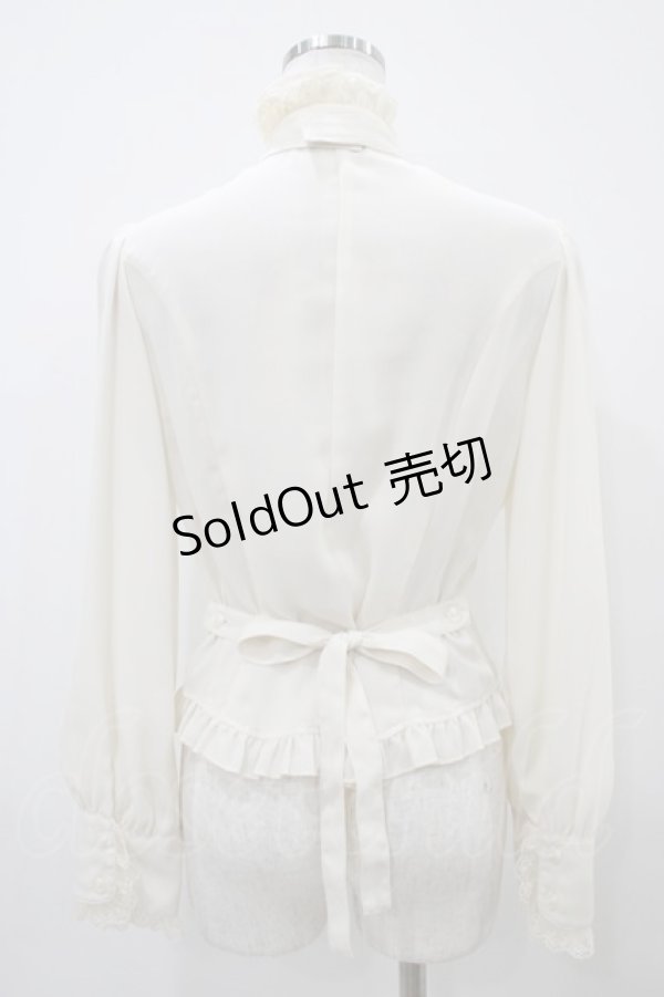 画像2: Innocent World / スタンドカラーリボンブラウス M 生成り H-25-10-24-1055-IW-BL-NS-ZH (2)