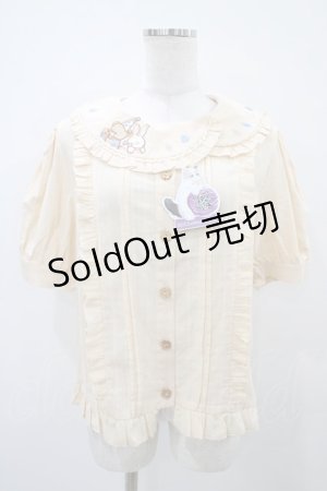 画像: Kint 猫洋装（海外ロリータブランド） / トランプ刺繍ブラウス L 生成り H-25-10-24-1059-0-BL-NS-ZH