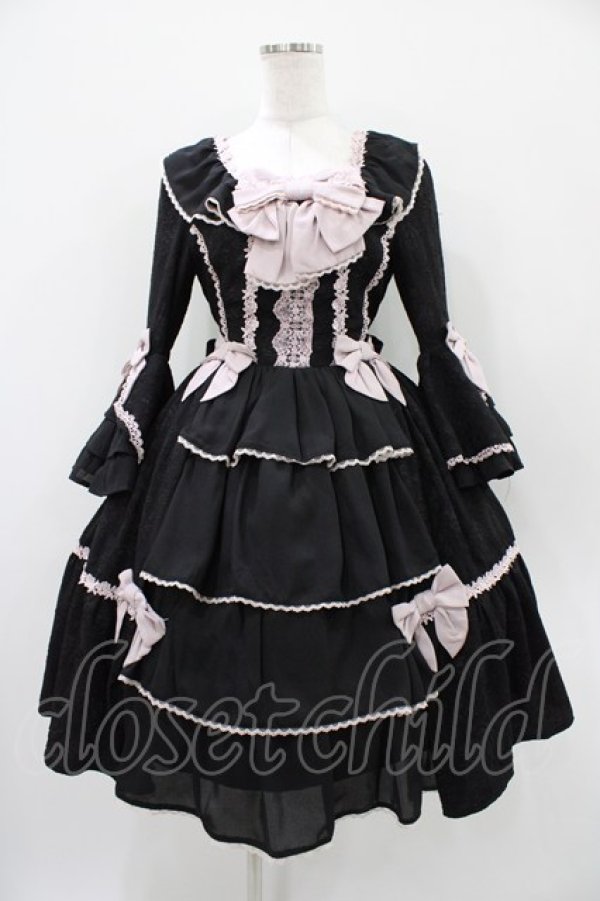 画像1: axes femme kawaii / メアリー姫袖ドレス M ブラック H-25-10-24-1023-AX-OP-NS-ZH (1)