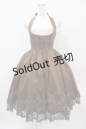 画像: Innocent World / 裾レースホルタージャンパースカート M ショコラ H-25-10-24-1030-IW-OP-NS-ZH