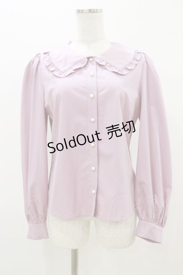 画像1: Ank Rouge / パールボタンフリル襟ブラウス M ピンク H-25-10-25-042-CA-BL-NS-ZH (1)