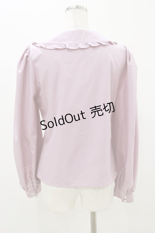 画像2: Ank Rouge / パールボタンフリル襟ブラウス M ピンク H-25-10-25-042-CA-BL-NS-ZH (2)