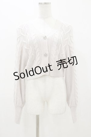 画像: evelyn / ハートビジューカーデ Free ピンク H-25-10-25-046-LO-TO-NS-ZH