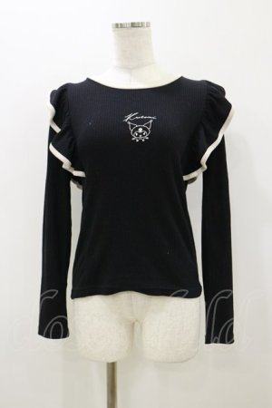 画像: サンリオ / Avail×サンリオキャラクターズコラボ/クロミ肩フリルトップス M ブラック H-25-10-25-047-EL-TO-NS-ZH