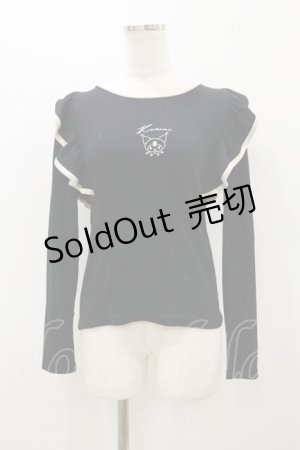 画像: サンリオ / Avail×サンリオキャラクターズコラボ/クロミ肩フリルトップス M ブラック H-25-10-25-047-EL-TO-NS-ZH