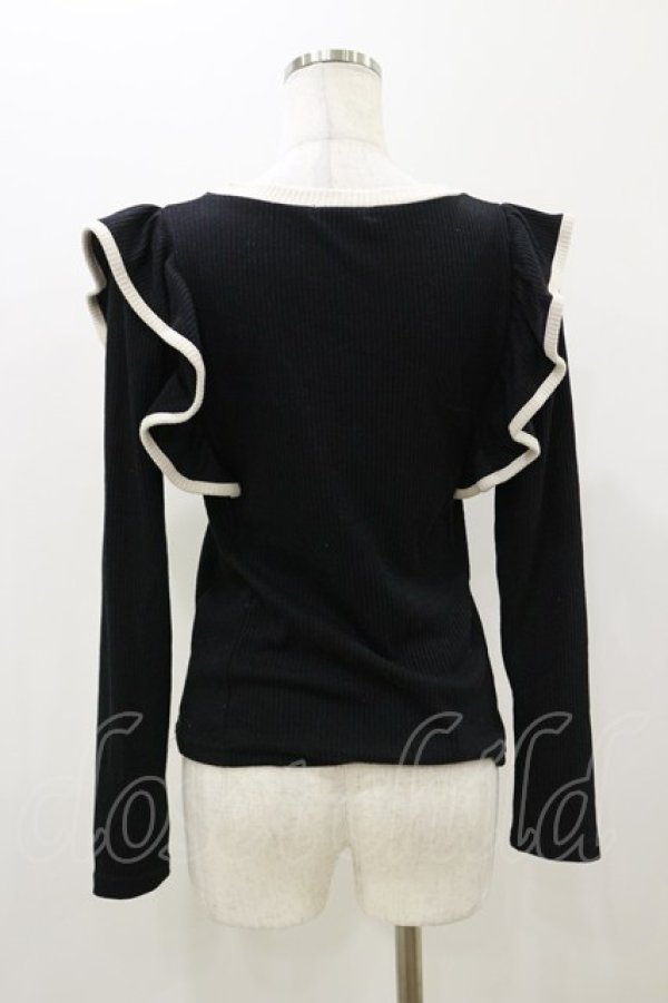 画像2: サンリオ / Avail×サンリオキャラクターズコラボ/クロミ肩フリルトップス M ブラック H-25-10-25-047-EL-TO-NS-ZH (2)
