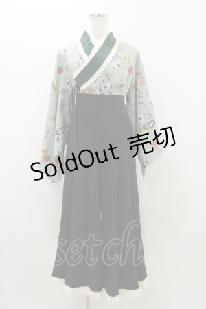 画像: Favorite / 和洋折衷着物風翡翠の蝶々ワンピース 羽織M~LL/袴S グリーン/ブラック H-25-10-25-049-LO-OP-NS-ZH