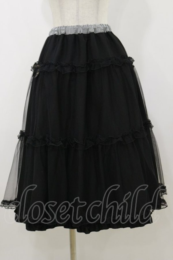 画像1: m petit by misako / NINA'S RVパニエスカート L ブラック H-25-10-25-055-LO-SK-NS-ZH (1)