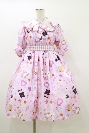 画像: axes femme kawaii / ハッピーバカンス柄ワンピース M ピンク H-25-10-25-061-AX-OP-NS-ZH