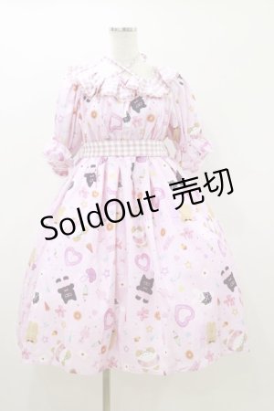 画像: axes femme Kawaii / ハッピーバカンス柄ワンピース M ピンク H-25-10-25-061-AX-OP-NS-ZH