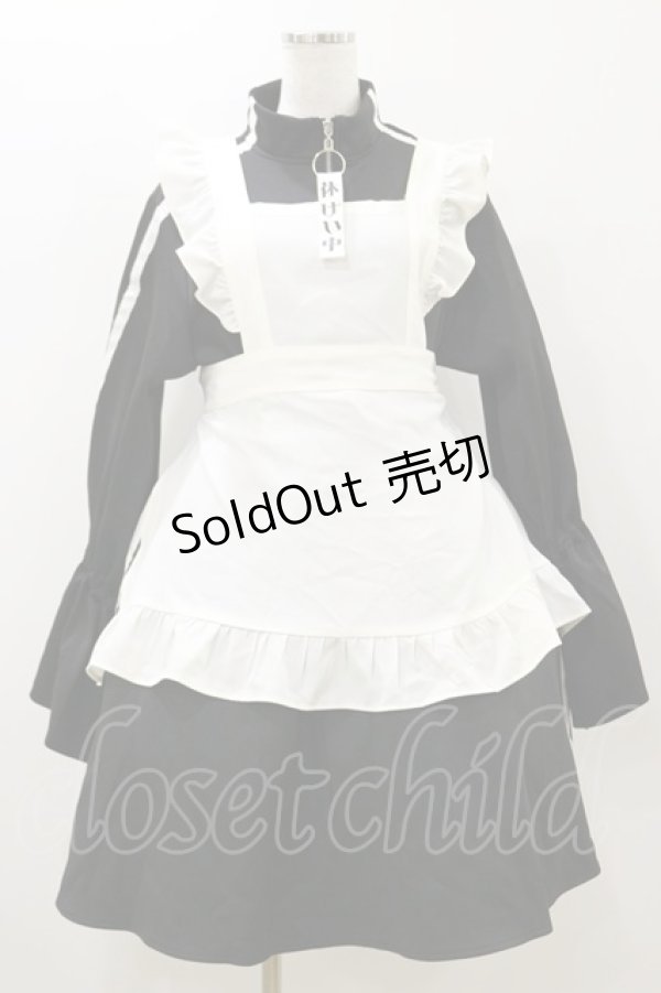 画像1: Favorite / 休憩中*やさぐれメイドのジャージワンピースセット M ブラック H-25-10-25-068-LO-OP-NS-ZH (1)