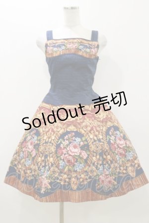 画像: Innocent World / 宮殿の薔薇フレアージャンパースカート M/92cm ネイビー H-25-10-25-070-IW-OP-NS-ZH