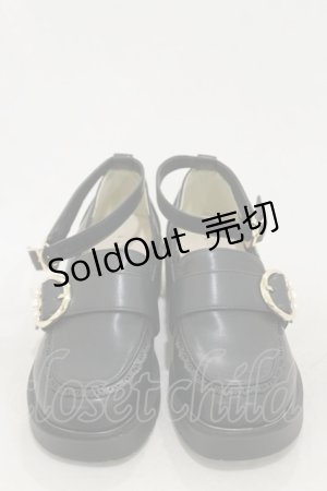 画像: axes femme POETIQUE / バックル付ローファー M(23.5cm) ブラック H-25-10-25-009-AX-SH-NS-ZH