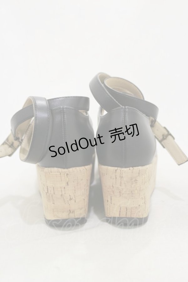 画像3: an another angelus / クロスストラップ厚底パンプス L/24.5〜25cm ブラック H-25-10-25-010-CA-SH-NS-ZH (3)