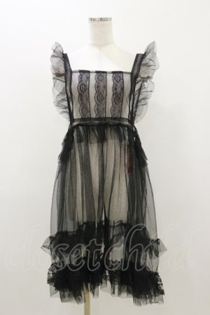 画像: virally / 星名桜子 hsチュールエプロンジャンスカ 3L ブラック H-25-10-25-014-LO-OP-NS-ZH