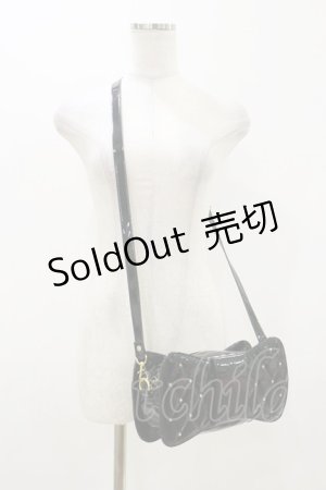 画像: Angelic Pretty / キルティング宝石リボンポシェット  ブラックエナメル H-25-10-25-022-AP-BG-NS-ZH