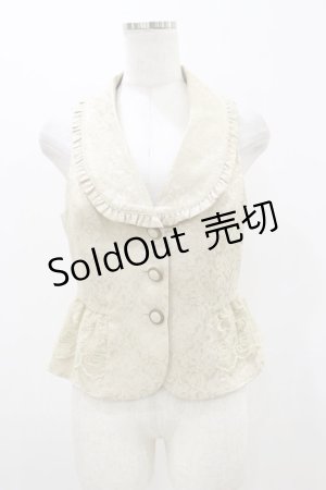 画像: axes femme POETIQUE / フリルジャガードベスト M ベージュ H-25-10-25-028-AX-TO-NS-ZH