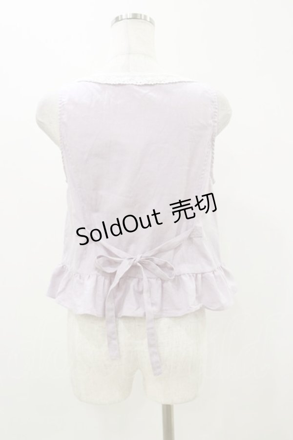 画像2: axes femme / 薔薇刺繍ダンガリーベスト Free ラベンダー H-25-10-25-029-AX-TO-NS-ZH (2)